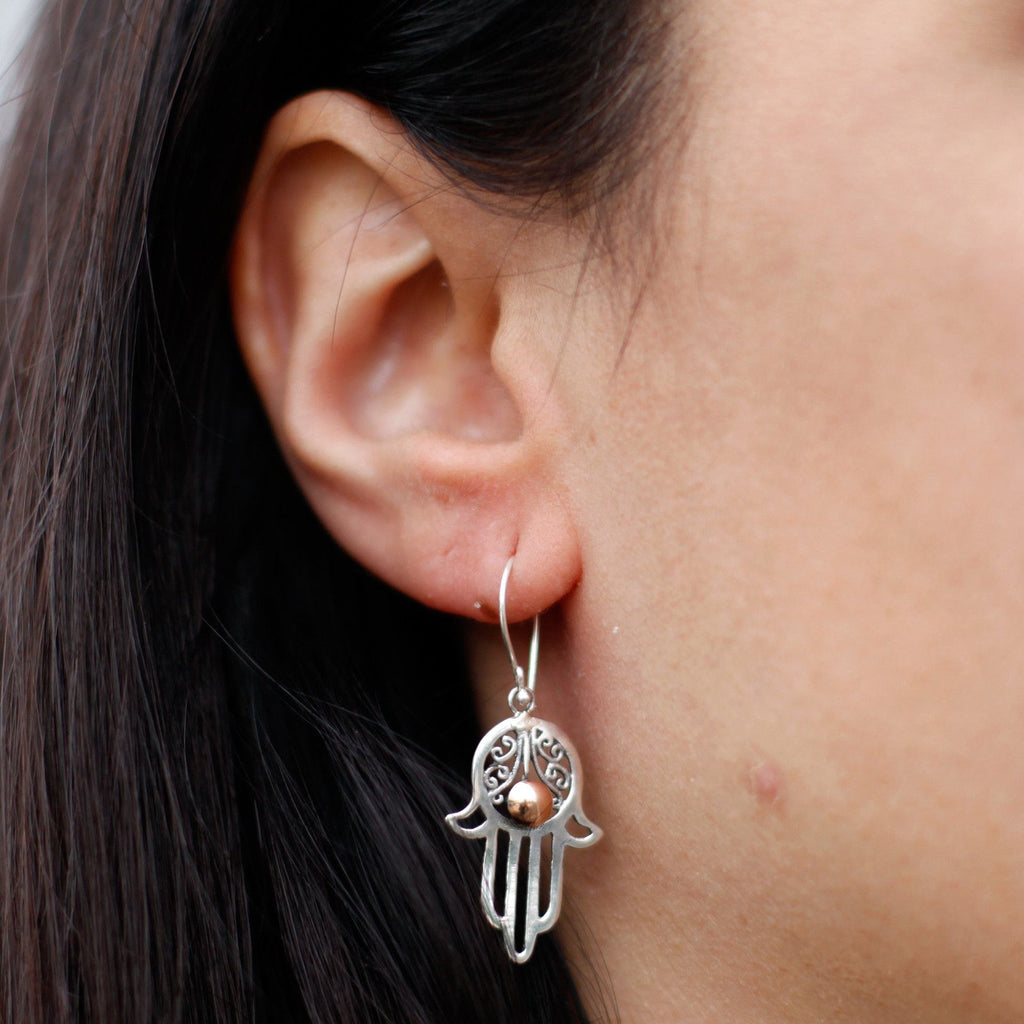 Silver and Gold Hamsa Earrings for Unique Fashion Statement