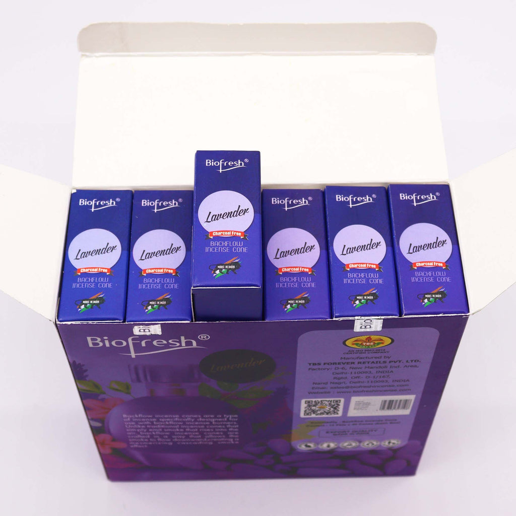 Biofresh Backflow Incense Cones Lavender for Relaxing Atmosphere