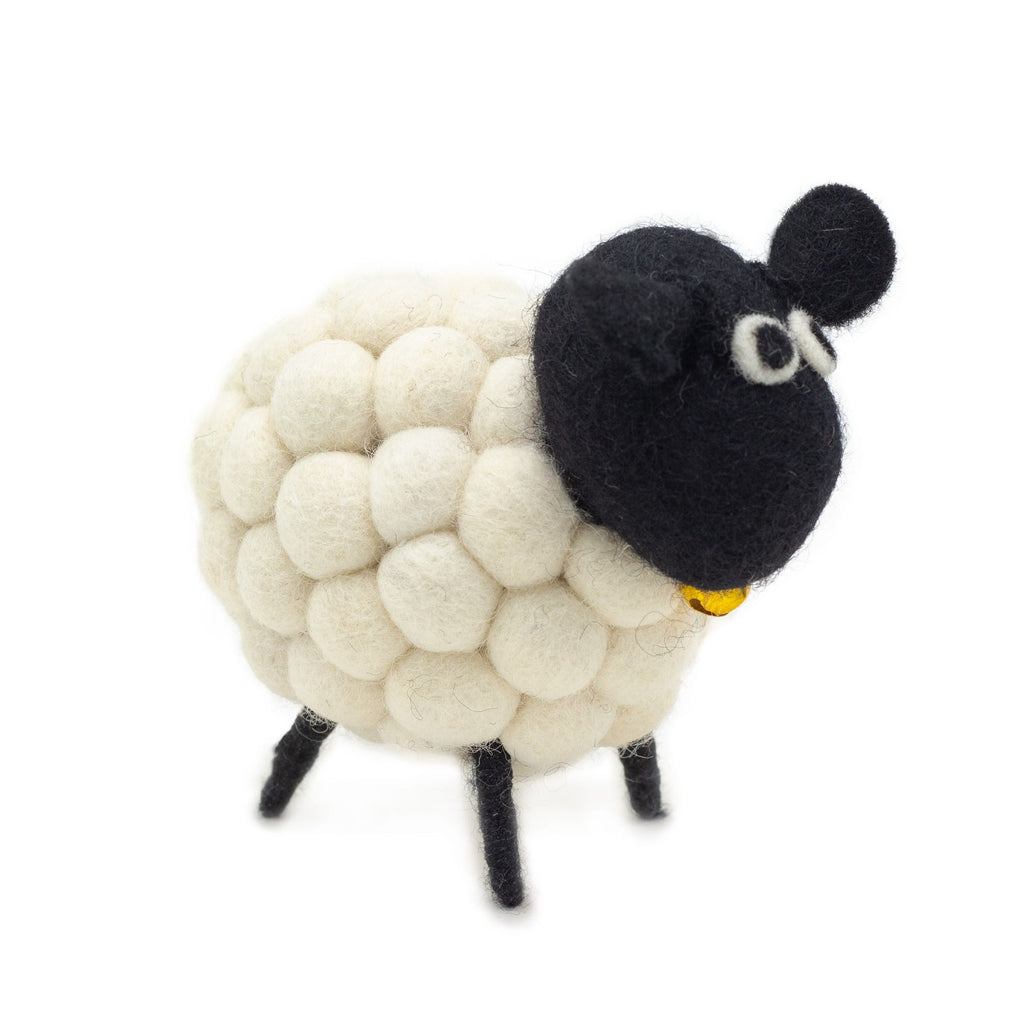 Charming Little White Felt Sheep for Unique Home Decor Accent