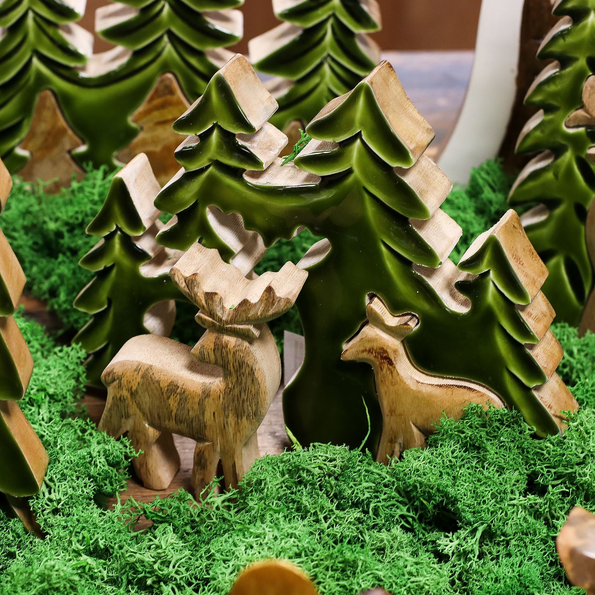 Lost in the Forest Two Deer 3D Wooden Decoration for Home Decor
