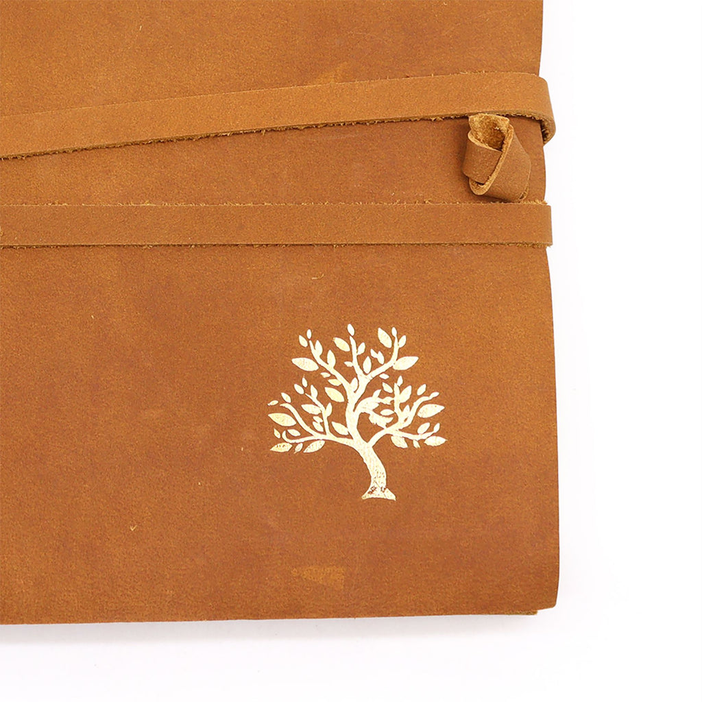 Leather Sketchbook Golden Tree with 144 Pages for Artists