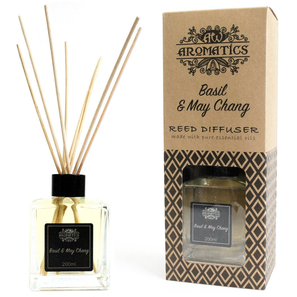 200ml Basil & Maychang Essential Oil Reed Diffuser for Home Fragrance