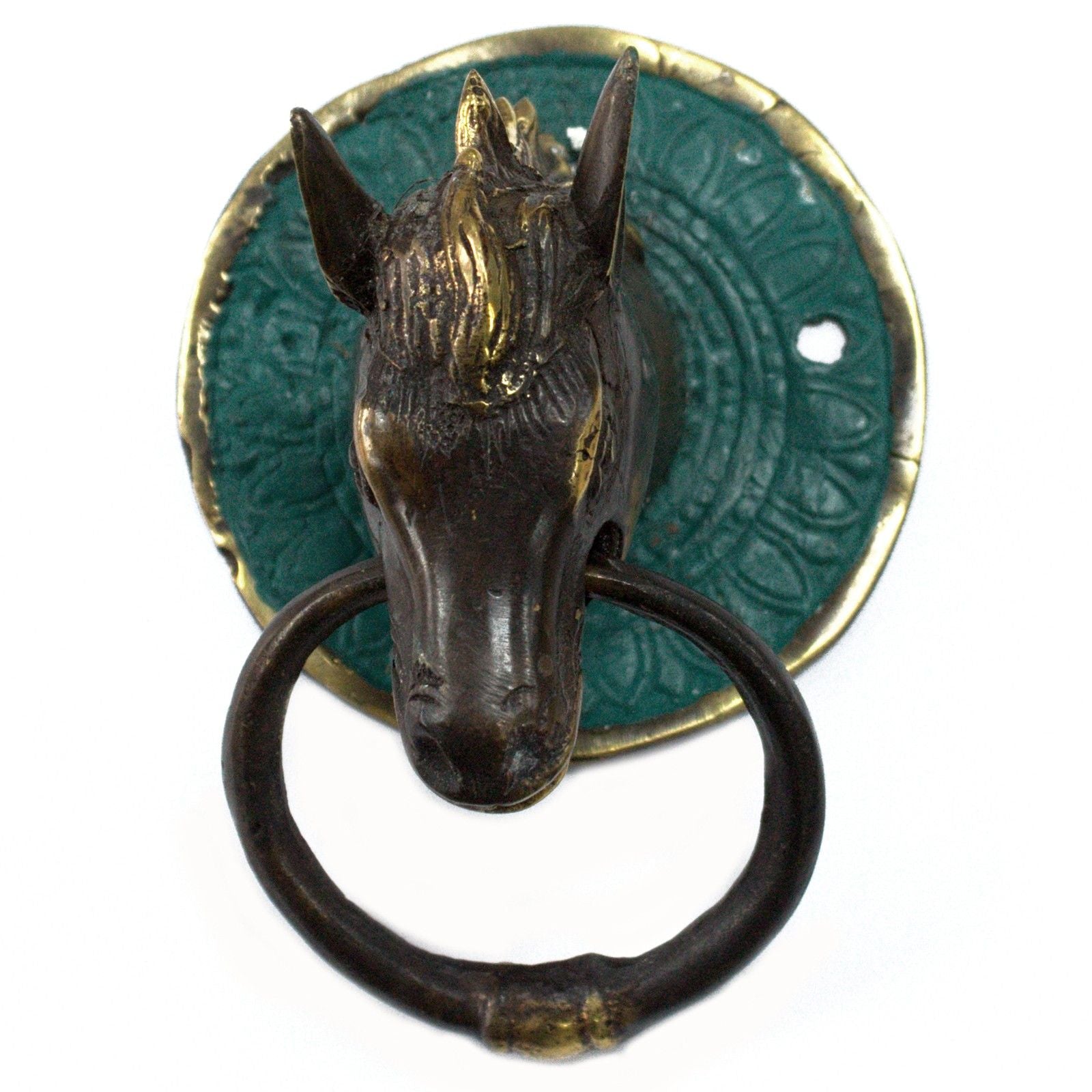 Brass Door Knocker Horses Head Classic Design for Timeless Decor