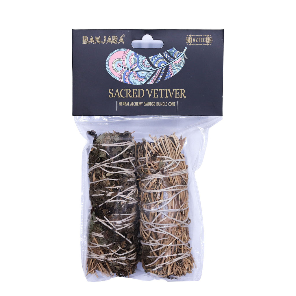 Banjara Vetiver Smudge Stick for Grounding and Enhanced Focus