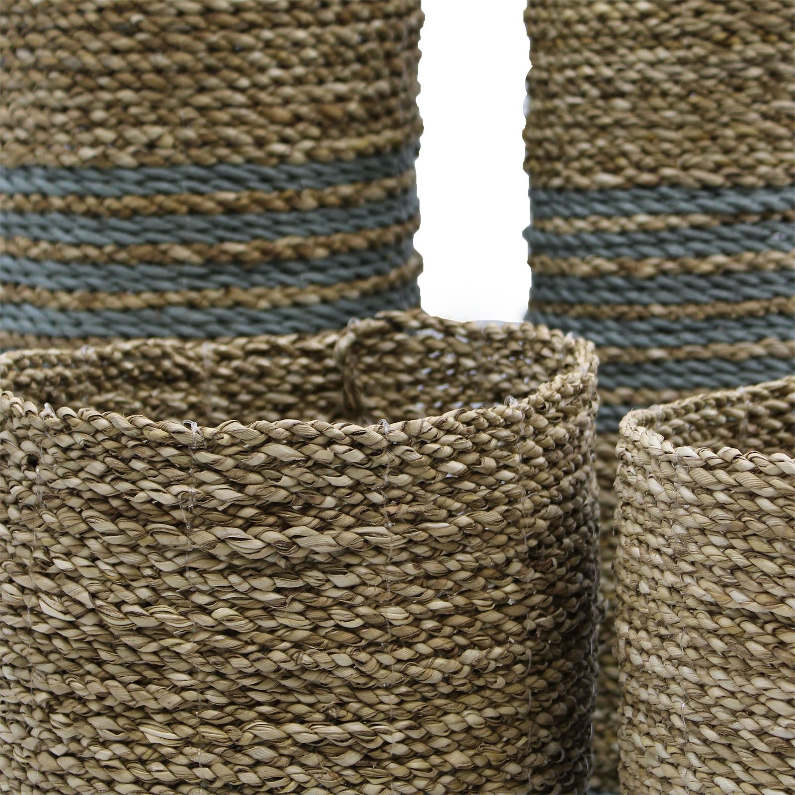 Seagrass & Abu Abu Raffia Set with 2 Vases and 2 Bins for Storage