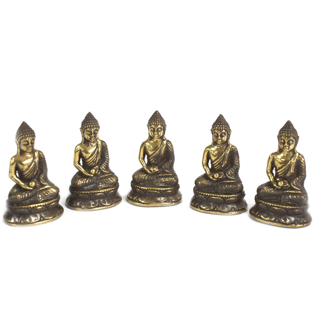 Mini Meditating Sitting Buddha Brass Fengshui for Home and Spa Decor