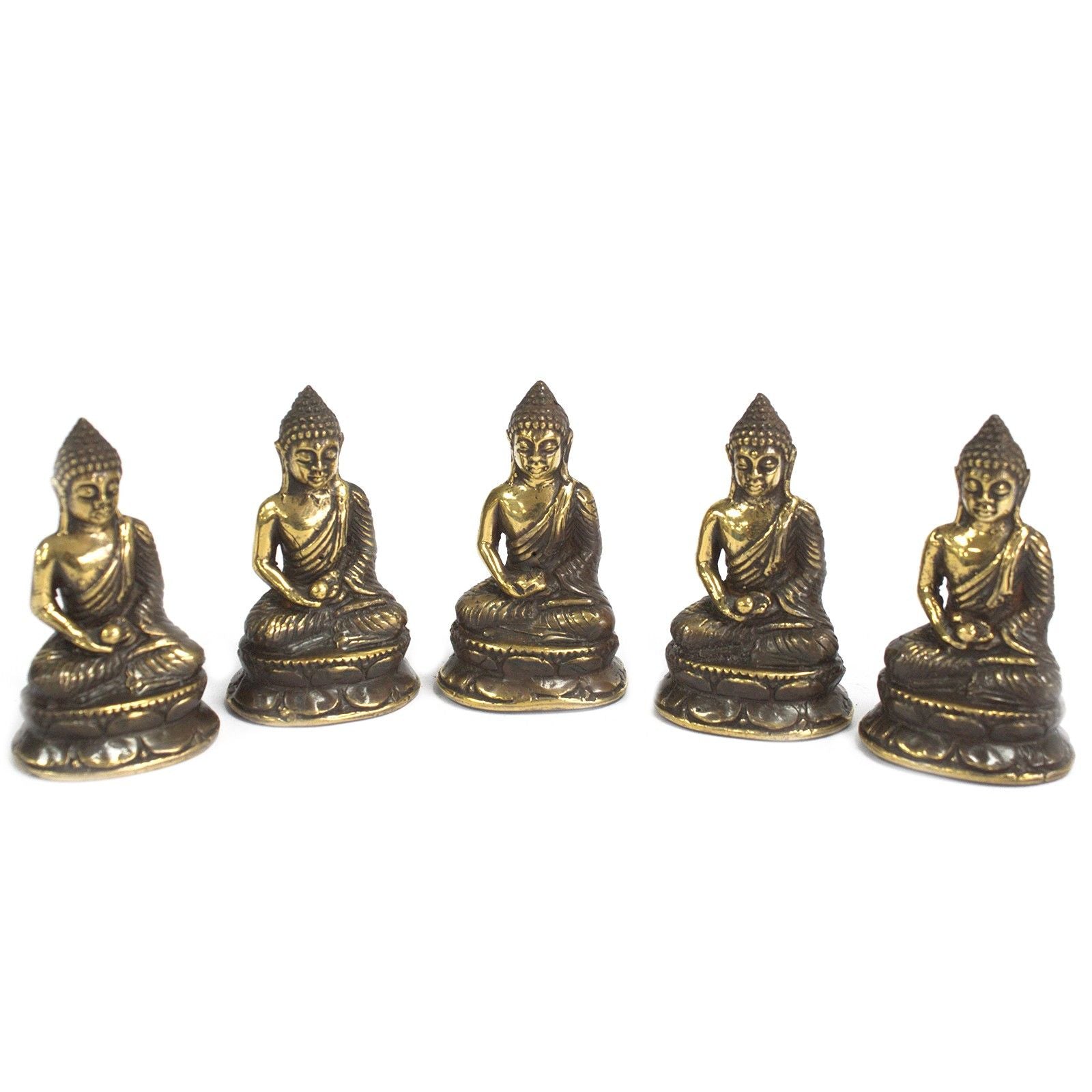 Mini Meditating Sitting Buddha Brass Fengshui for Home and Spa Decor