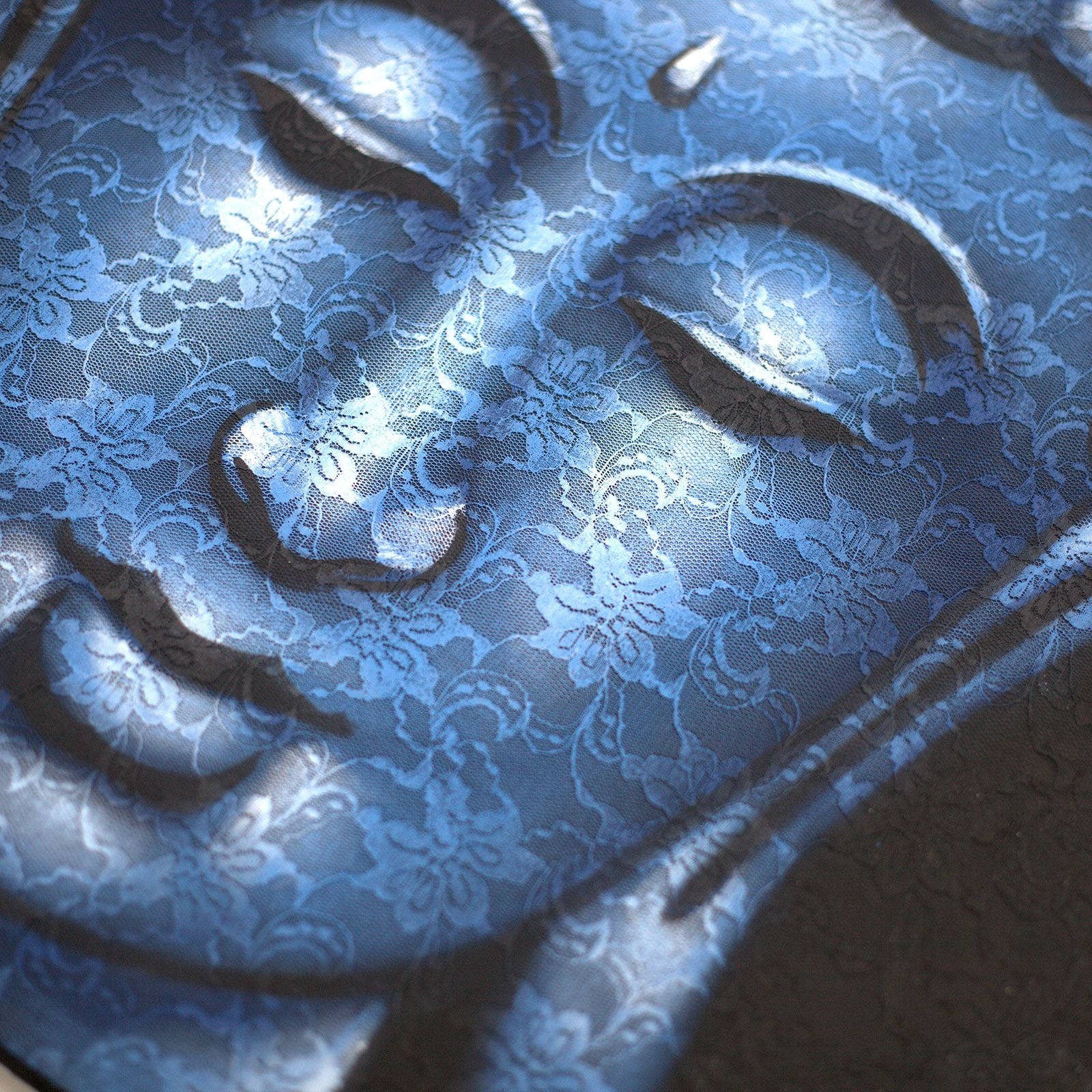 Buddha Painting with Blue Brocade Detail for Elegant Home Decor