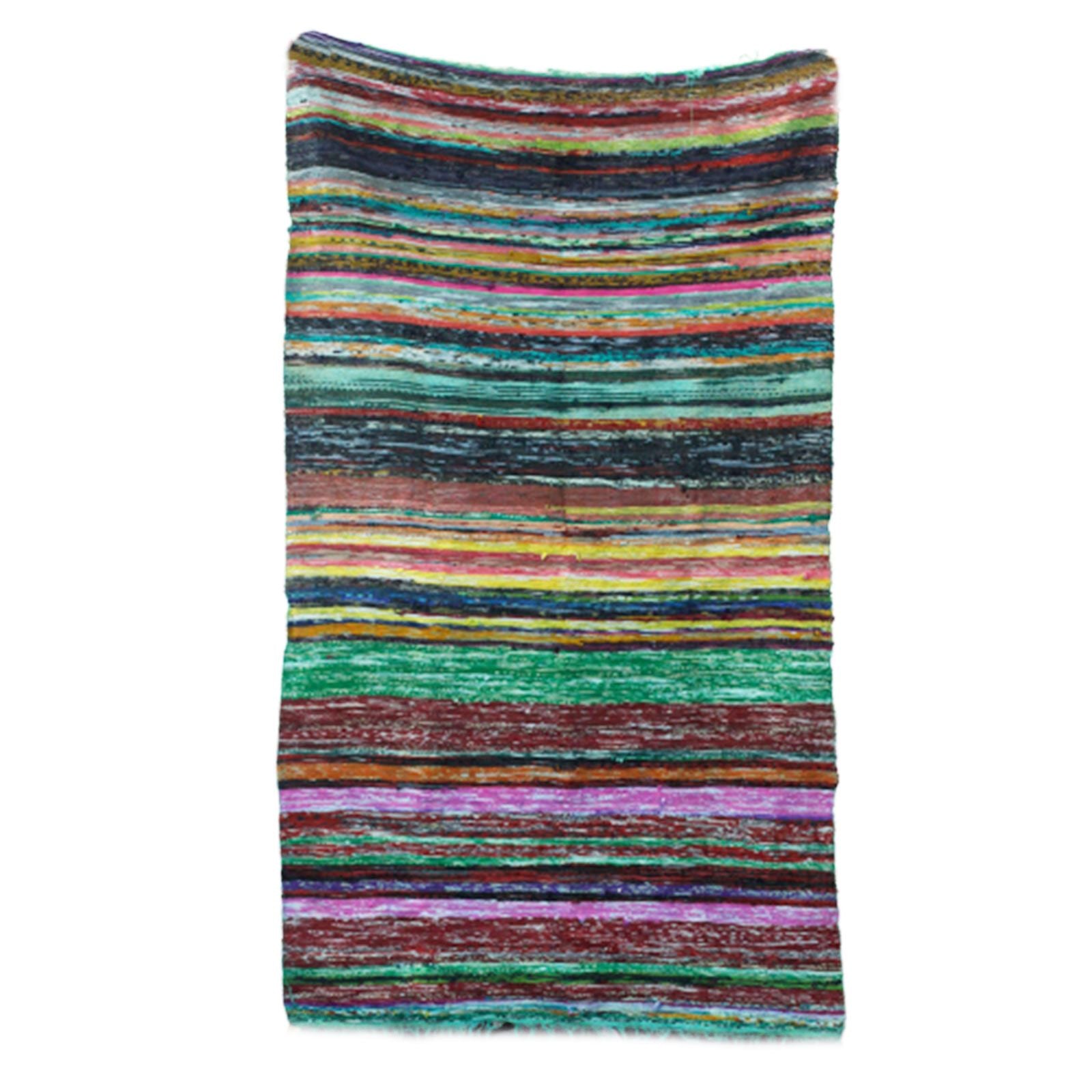 Luxury Green Rag Rug 151 x 90cm for Home Decor and Comfort