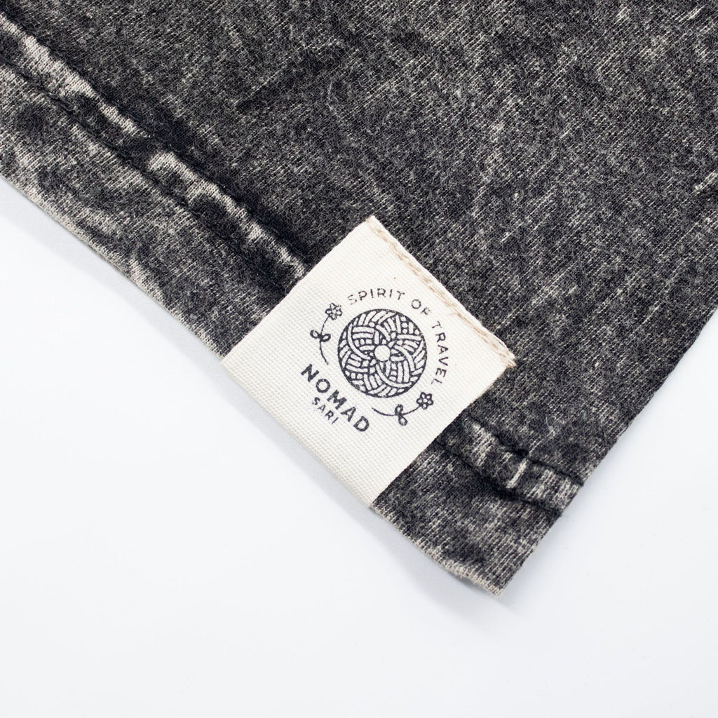 Nomad Sari Stonewashed Cotton T Shirt with Compass of Life Design