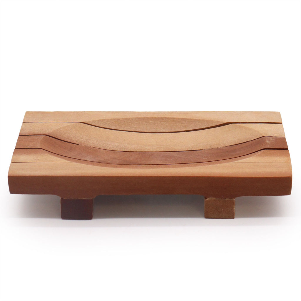 Classic Mahogany Soap Dish with Elegant Grid Drainer Design