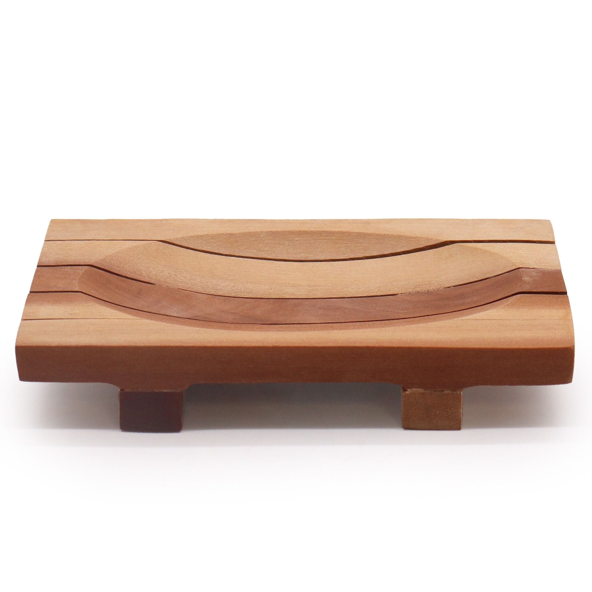 Classic Mahogany Soap Dish with Elegant Grid Drainer Design