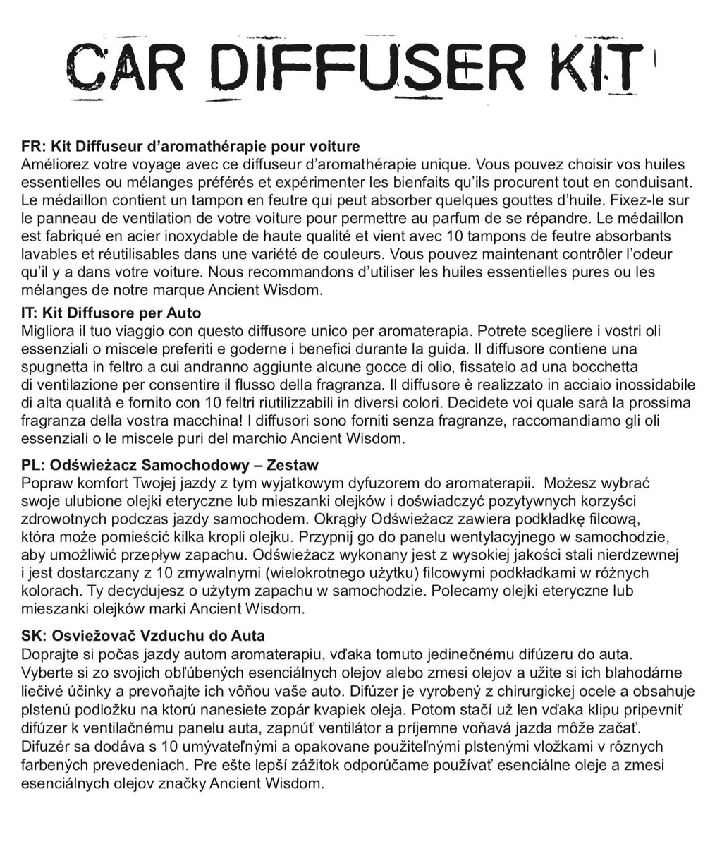 Car Diffuser Kit Guardian Angel Aromatherapy for Your Journey