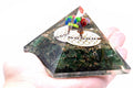 Green Acewnturine Orgonite Pyramid with Flower of Life Design