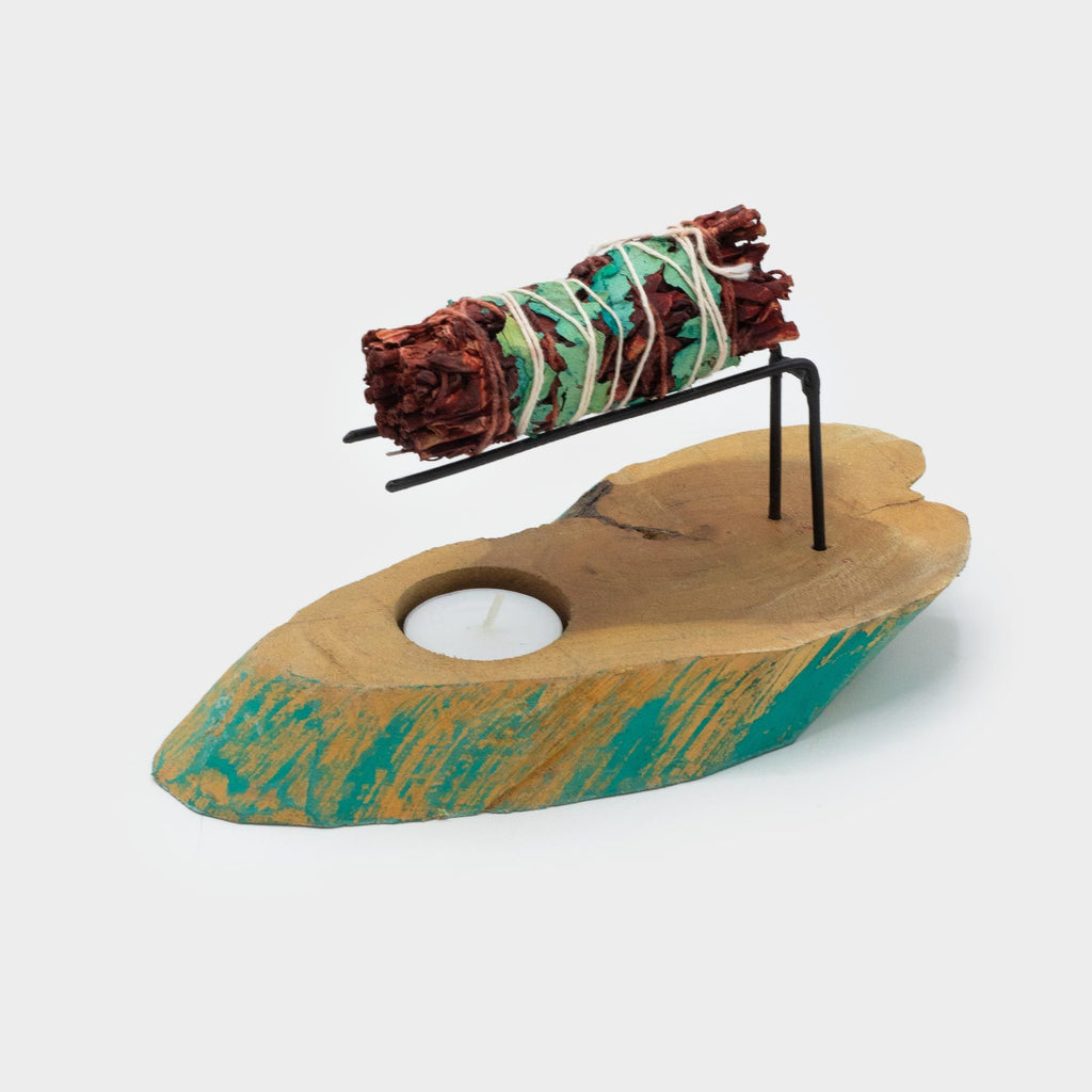 Palo Santo Heater in Greenwash Gamel Wood for Aromatic Bliss