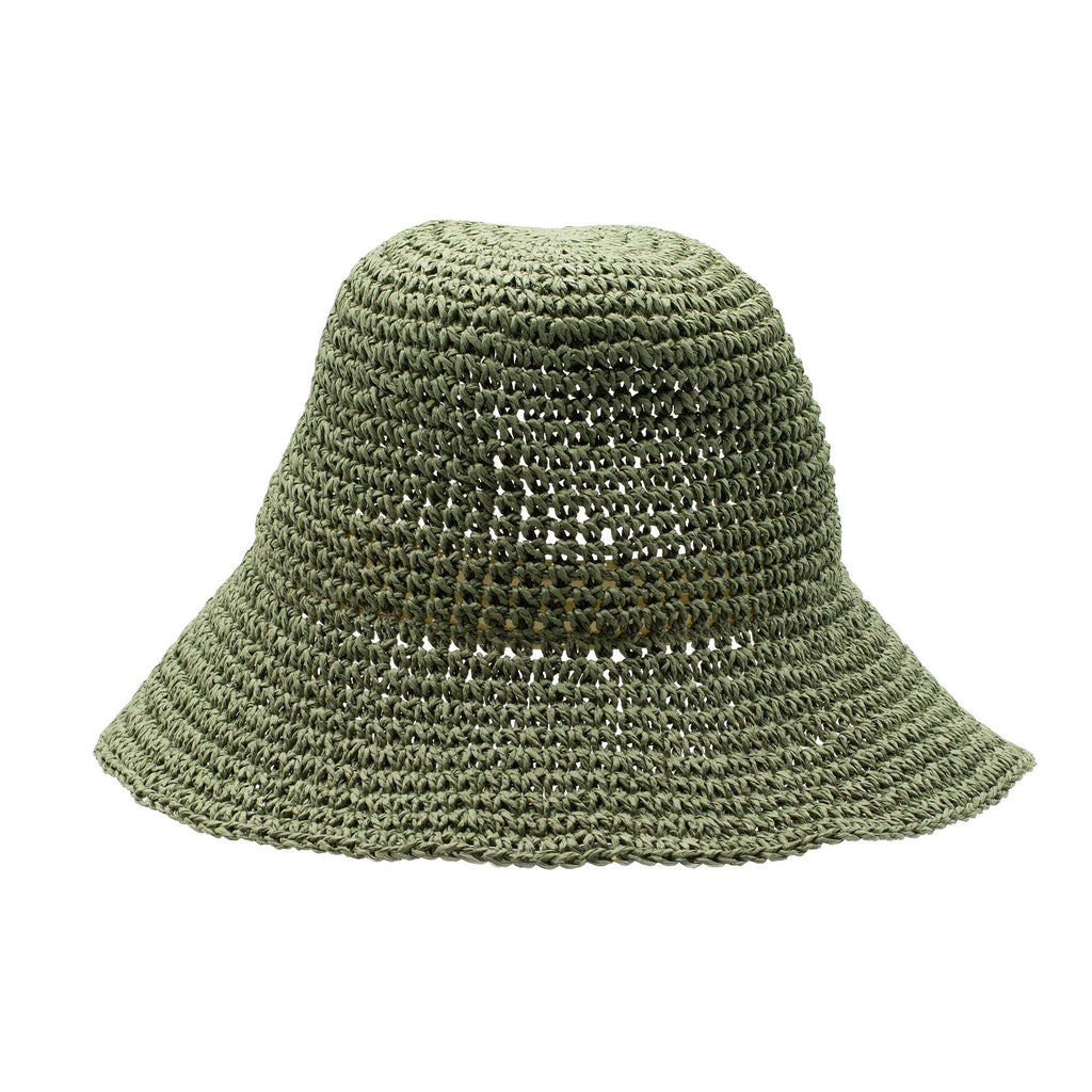 Nomad Sari Floppy Straw Sun Hat in Moss Green for Summer Style