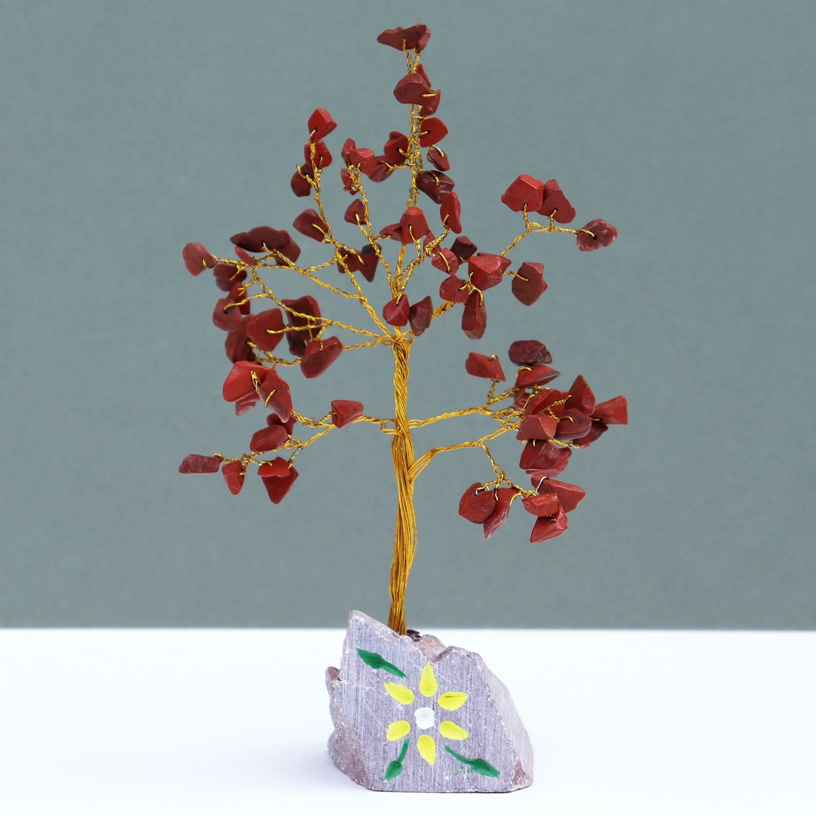 Red Jasper Gemstone Tree with 80 Stones for Home Decor