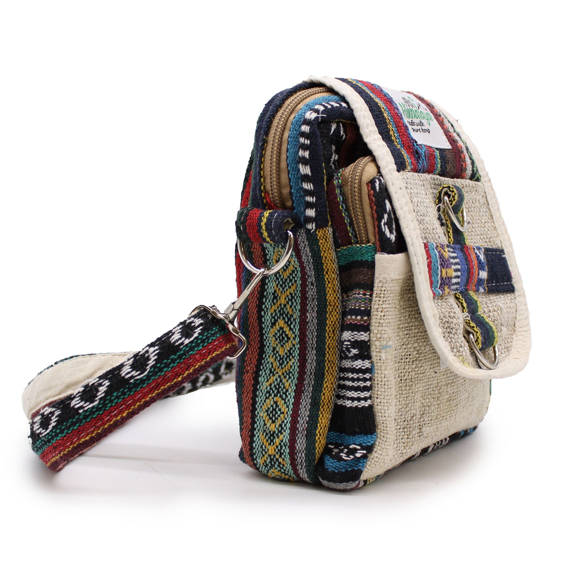 Body Cross Natural Hemp & Jhari Travel Bag for Everyday Use
