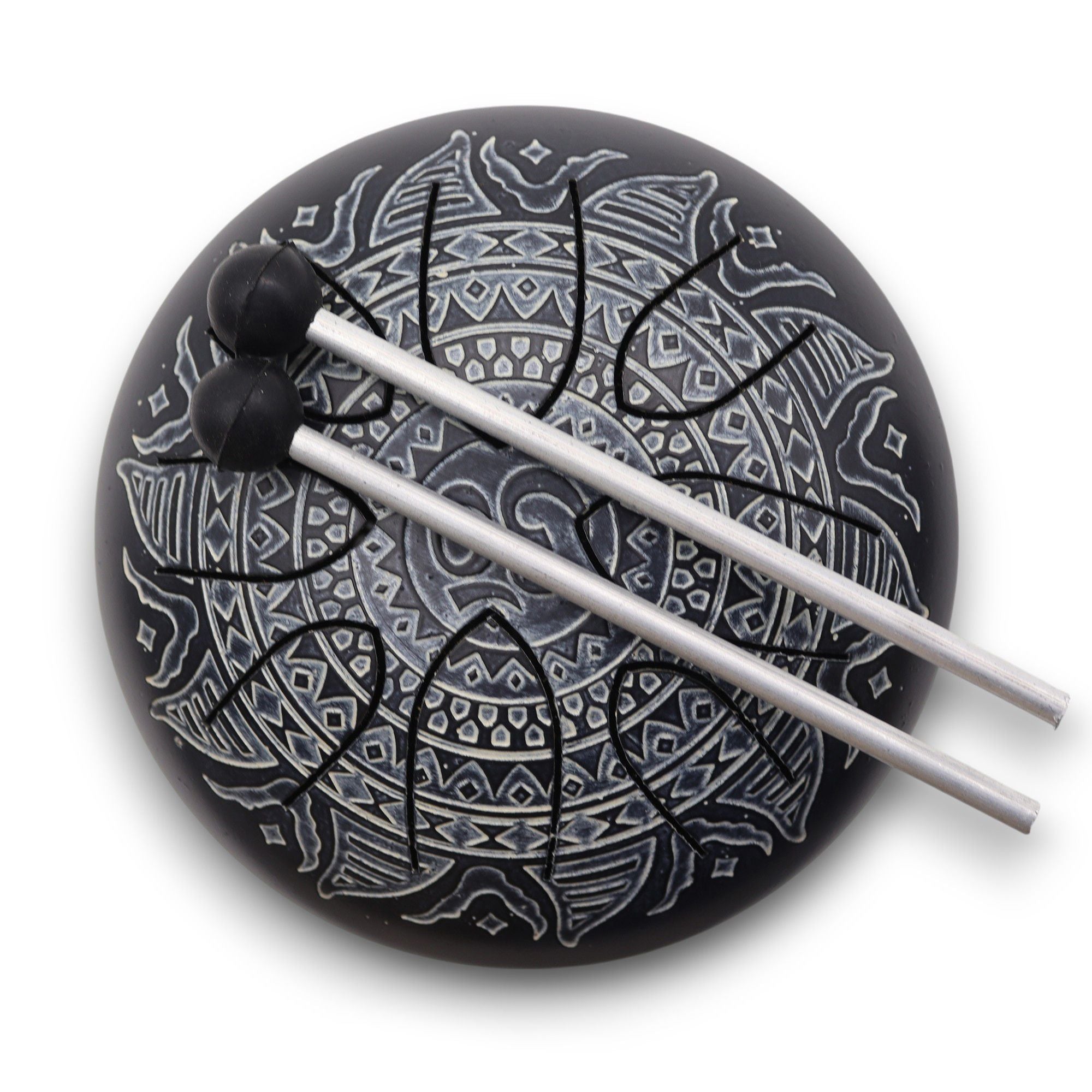 Hapi Drum Om Mandala Engraved 16cm Steel Tongue Drum for Relaxation