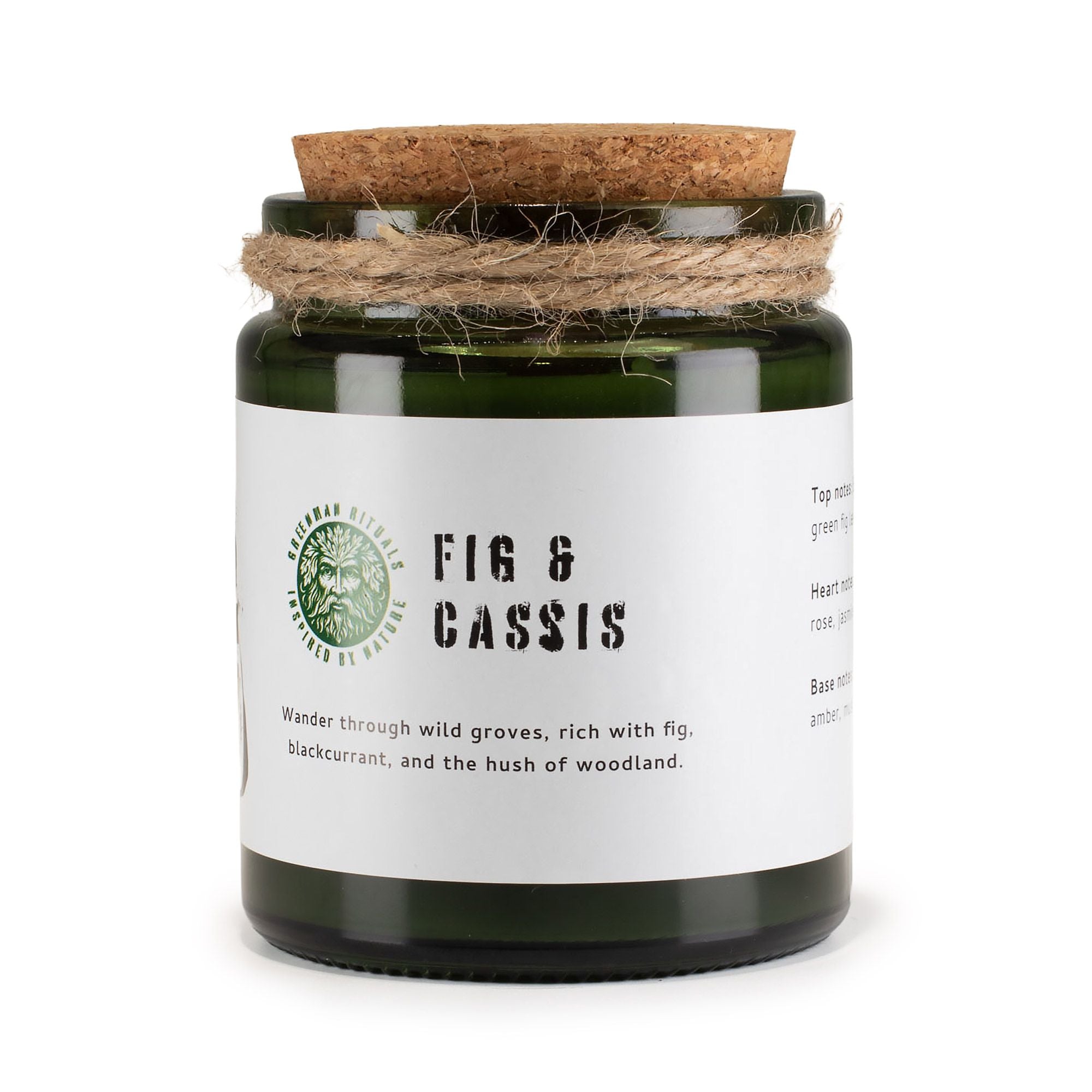 Greenman Woodwick Soy Candle Fig & Cassis in Rustic Glass Jar