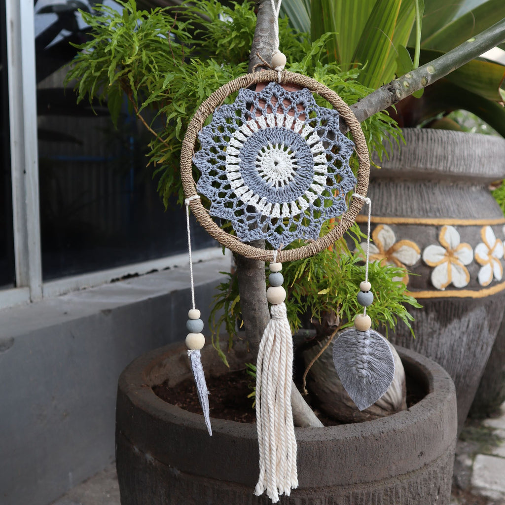 Medium Grey Dream Catcher Elemental Spirits for Home Decor
