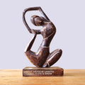 Wooden Yoga Lady Antique Revolved Pose for Home Decor Display