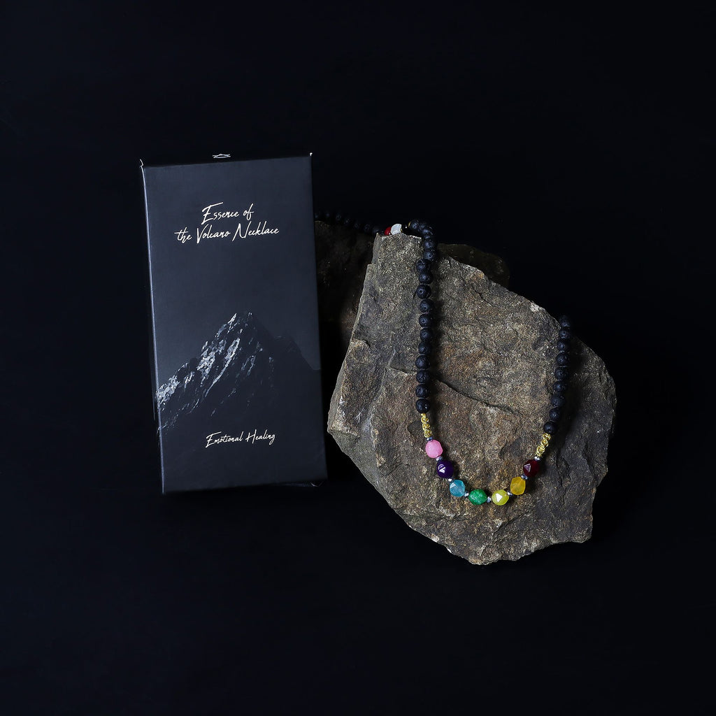 Essence of the Volcano Necklace with Chakra Beads Design