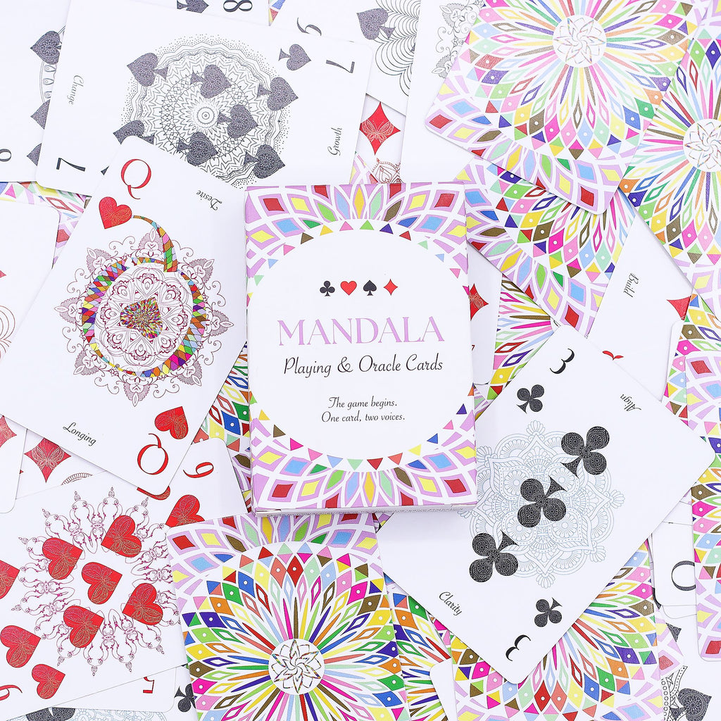 Mandala Oracle and Playing Cards Kaleidoscope Symmetry Deck Set