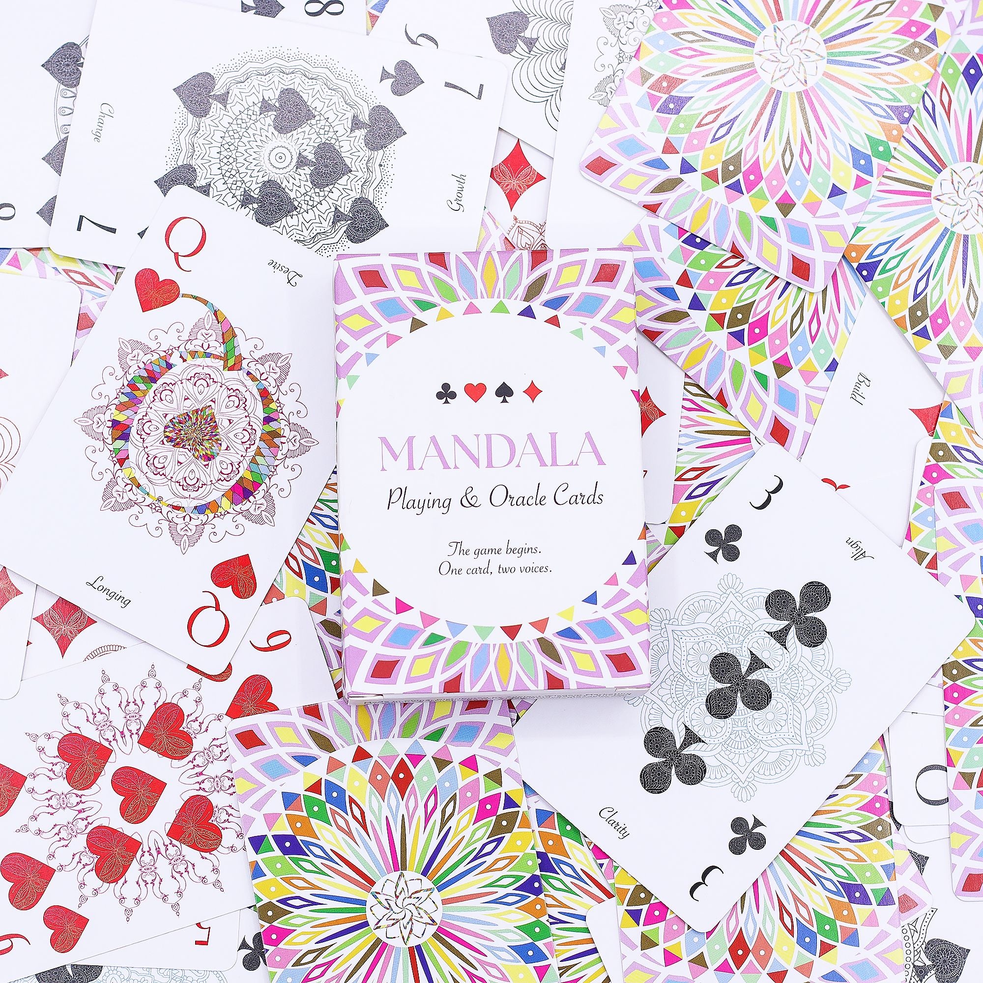 Mandala Oracle and Playing Cards Kaleidoscope Symmetry Deck Set