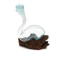 Molten Glass on Wood Wine Decanter for Stylish Entertaining