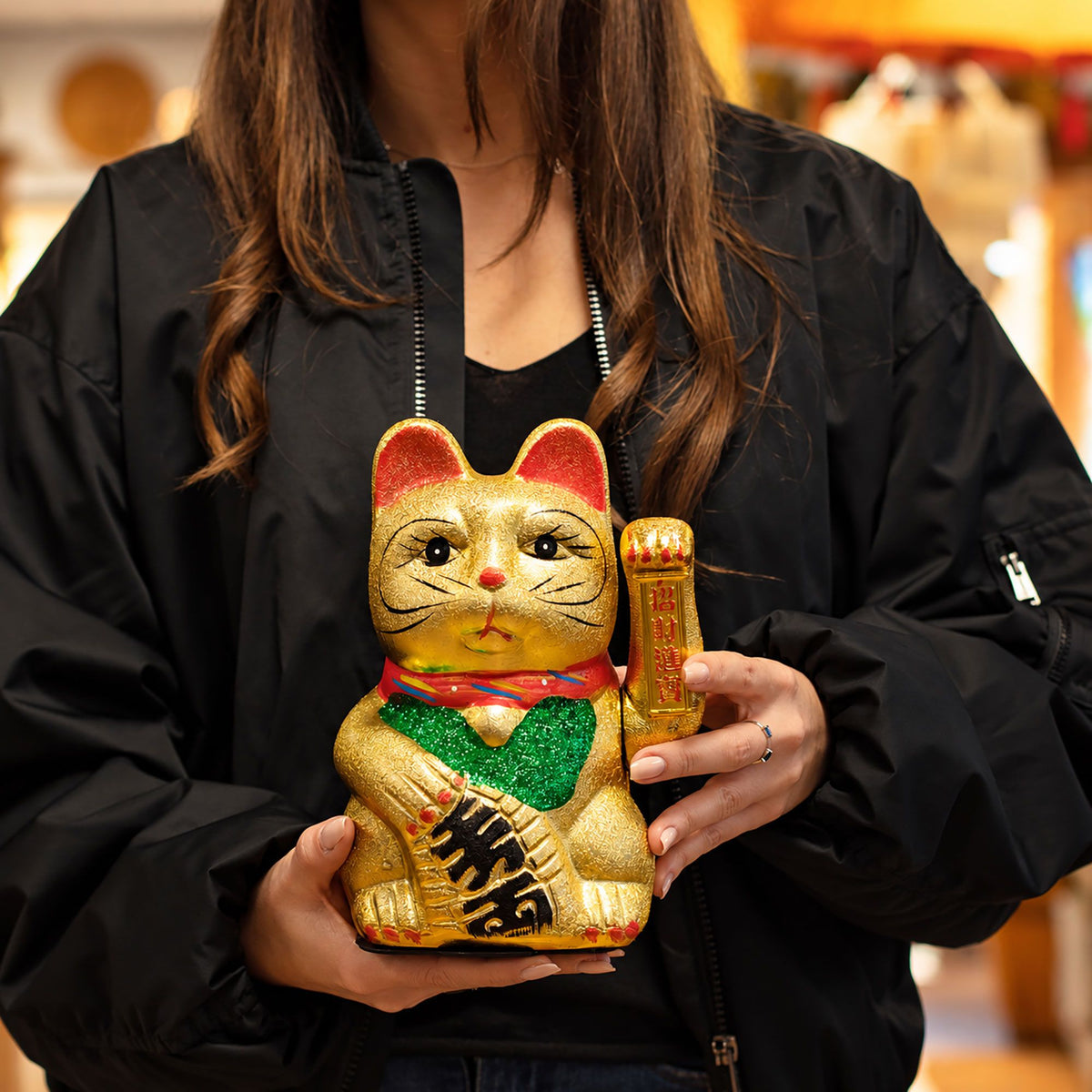 Japanese Lucky Money Cat Ornament – Large Gold