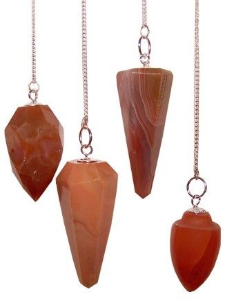 Magic Pendulum Carnelian Gemstone Dowsing Tool with Chain