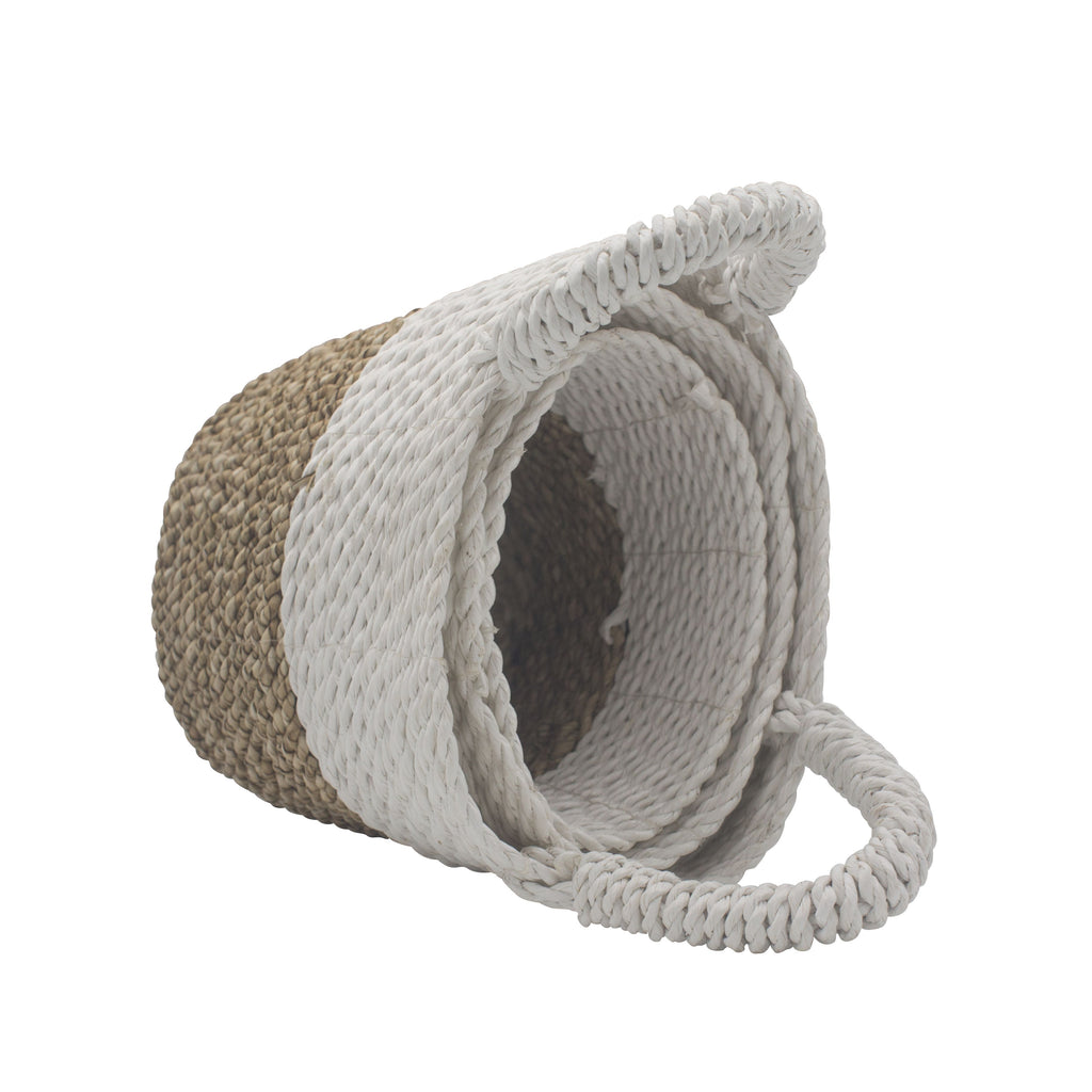 Seagrass Basket Set Natural White for Stylish Storage Solutions