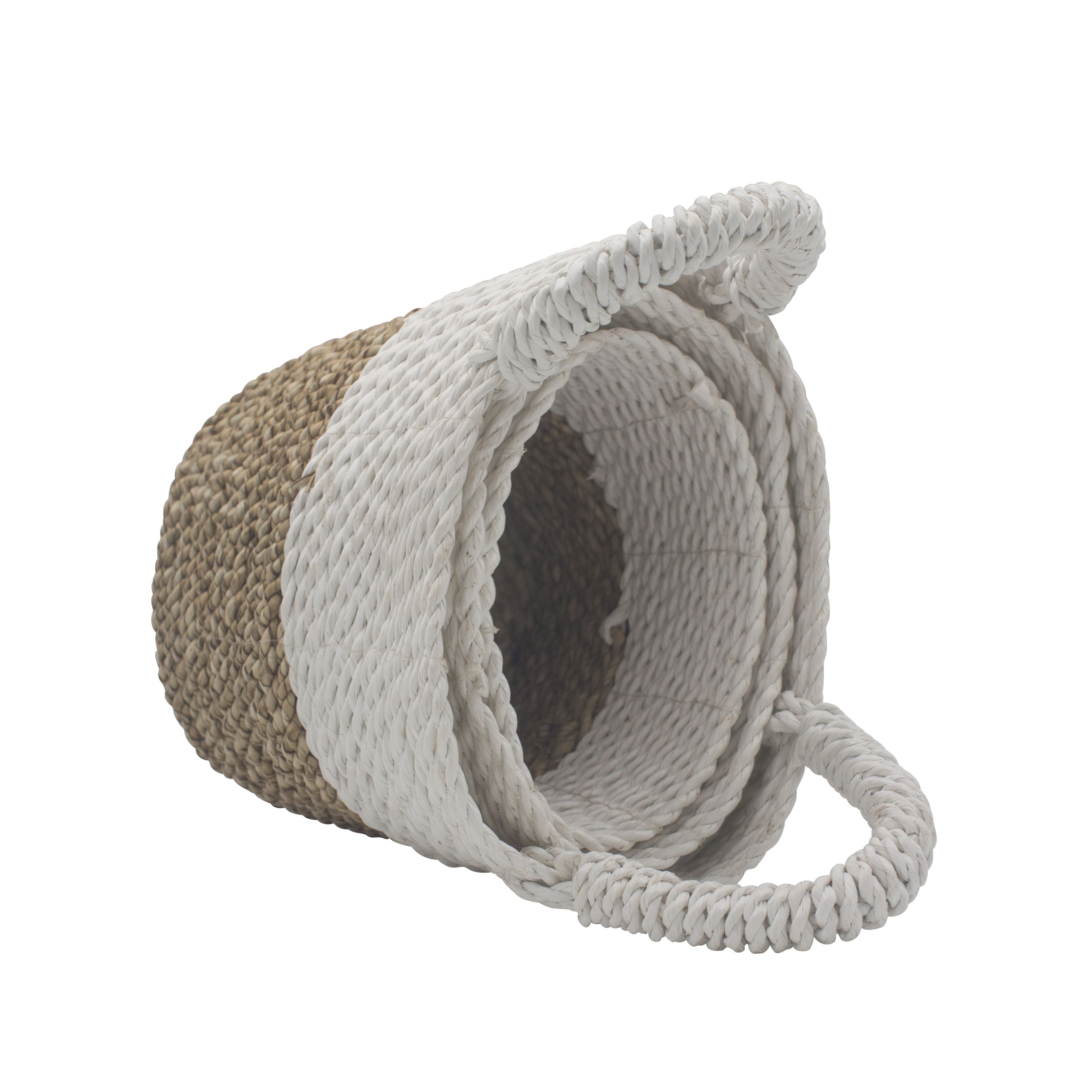 Seagrass Basket Set Natural White for Stylish Storage Solutions