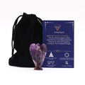 Hand Carved Gemstone Angel Figure in Amethyst for Decoration