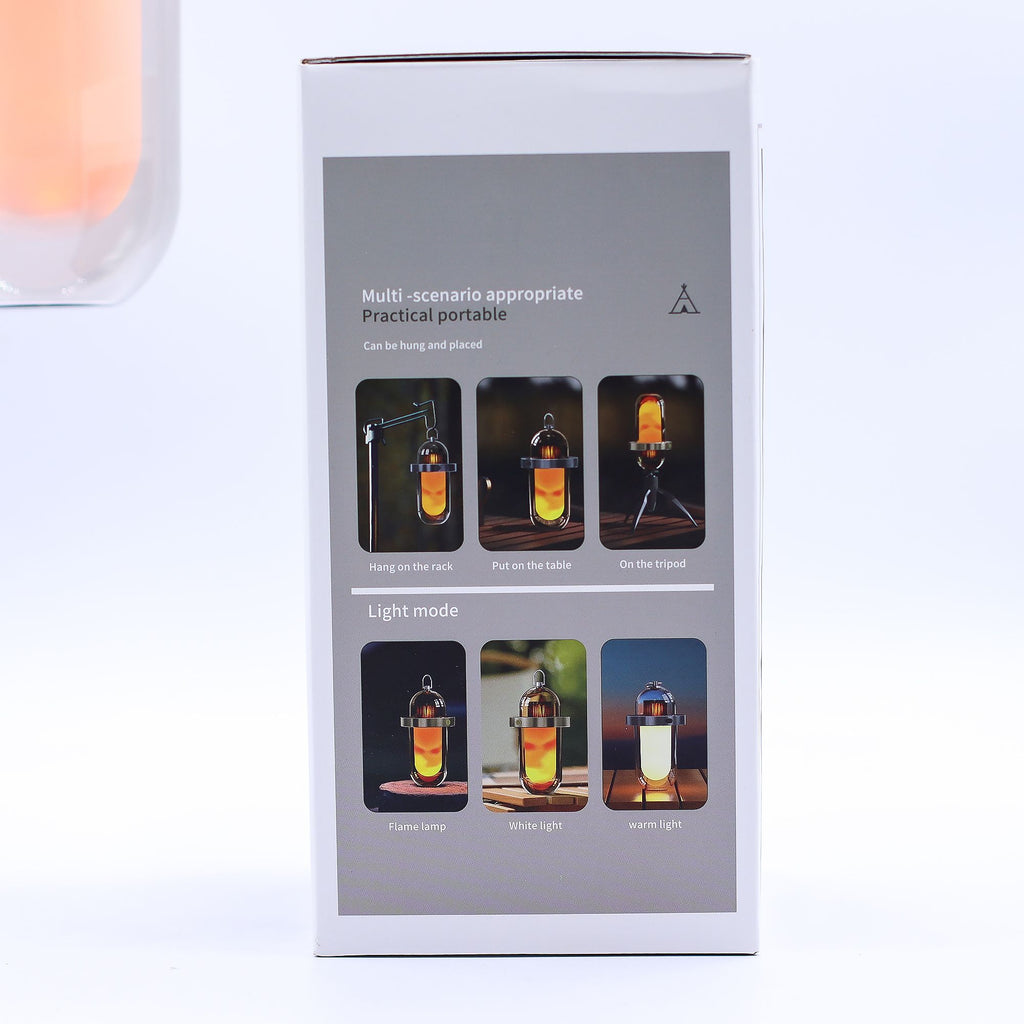Outdoor Flame Effect Lamp with USB C Rechargeable Multi Colour Light
