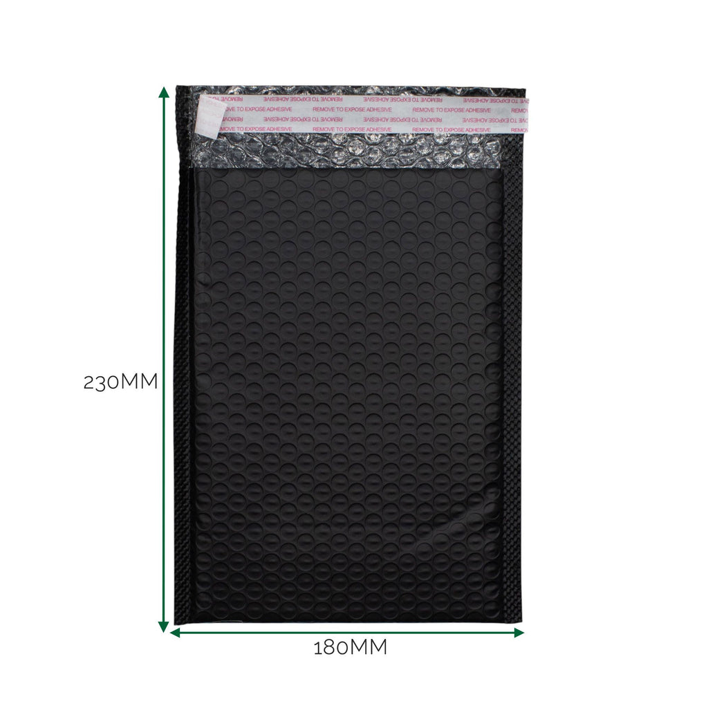 Black Poly Bubble Envelope for Secure Postal Protection 180x230mm