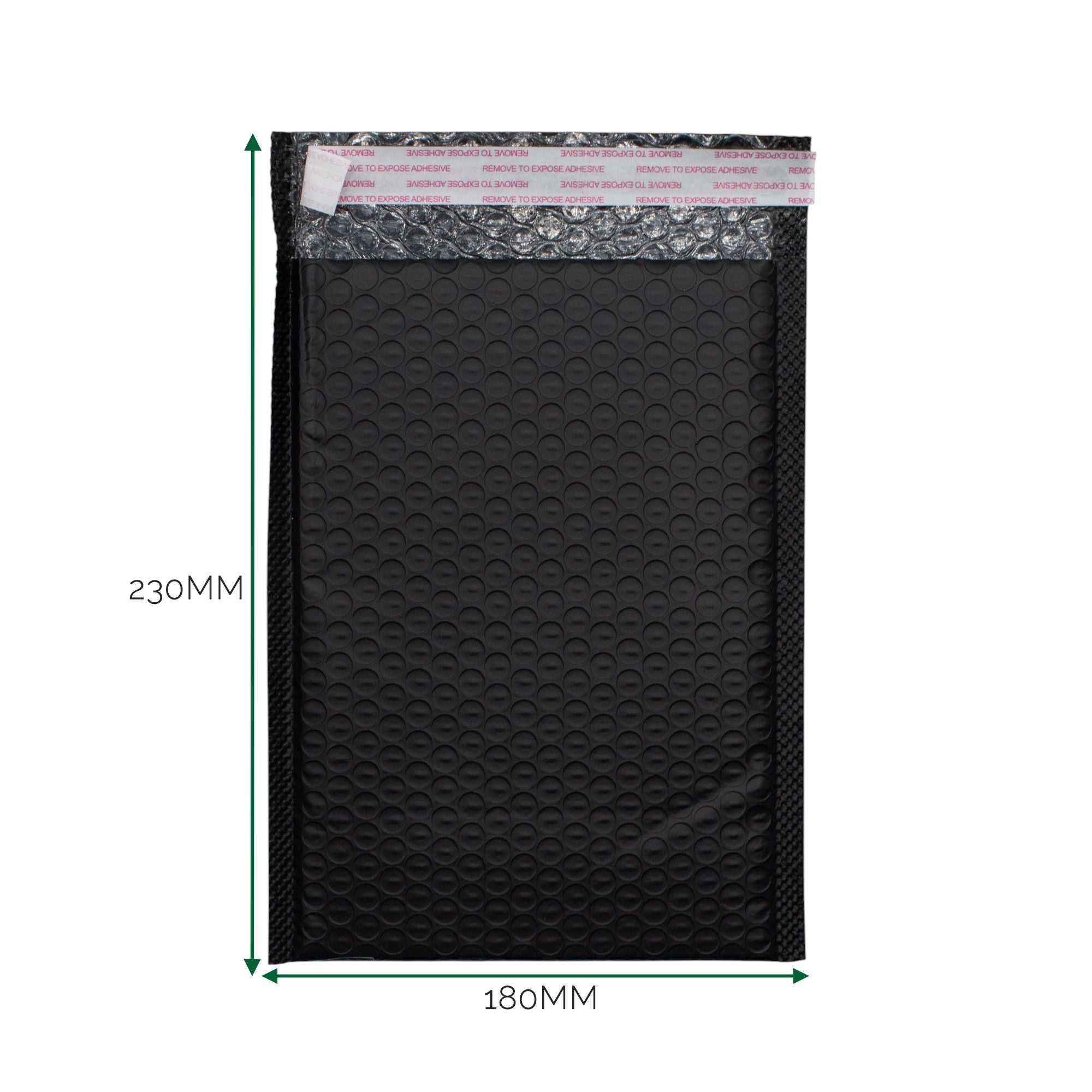 Black Poly Bubble Envelope for Secure Postal Protection 180x230mm