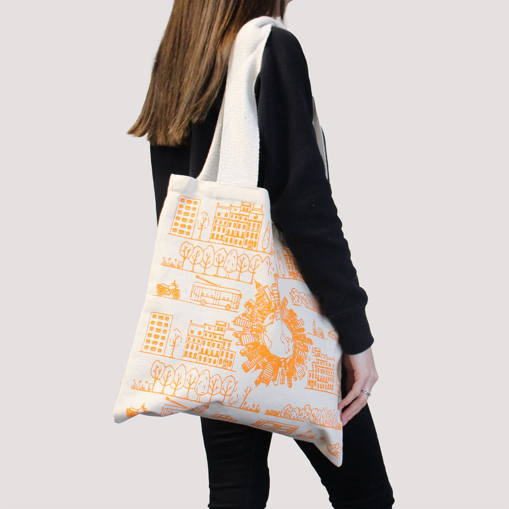 Big Cotton Shopping Bag 38x42cm City Life Eco Tote for Errands