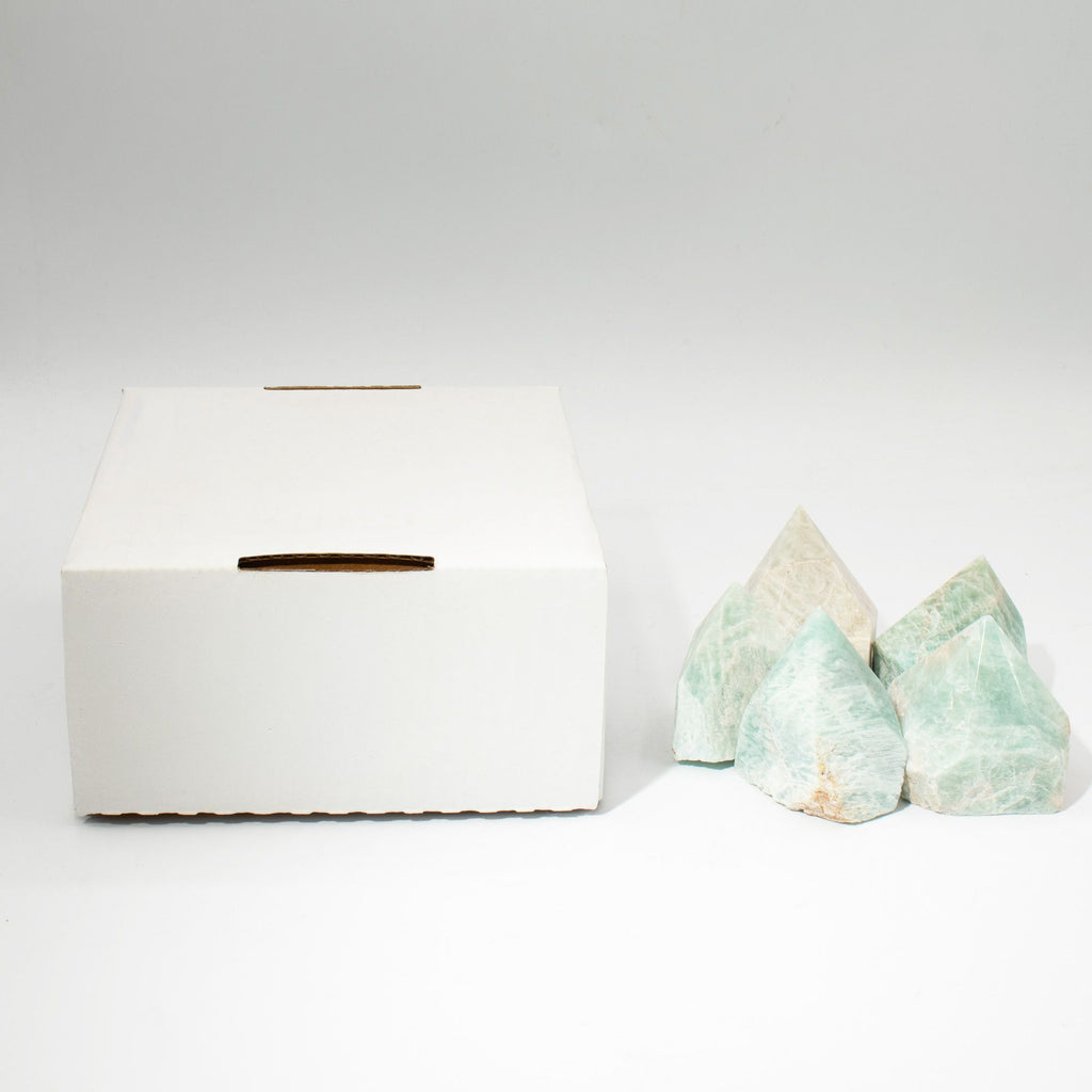 Gemstone Top Polished Points of Indian Amazonite for Home Decor