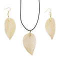 Unique Gold Leaf Necklace and Earring Set for Nature Lovers