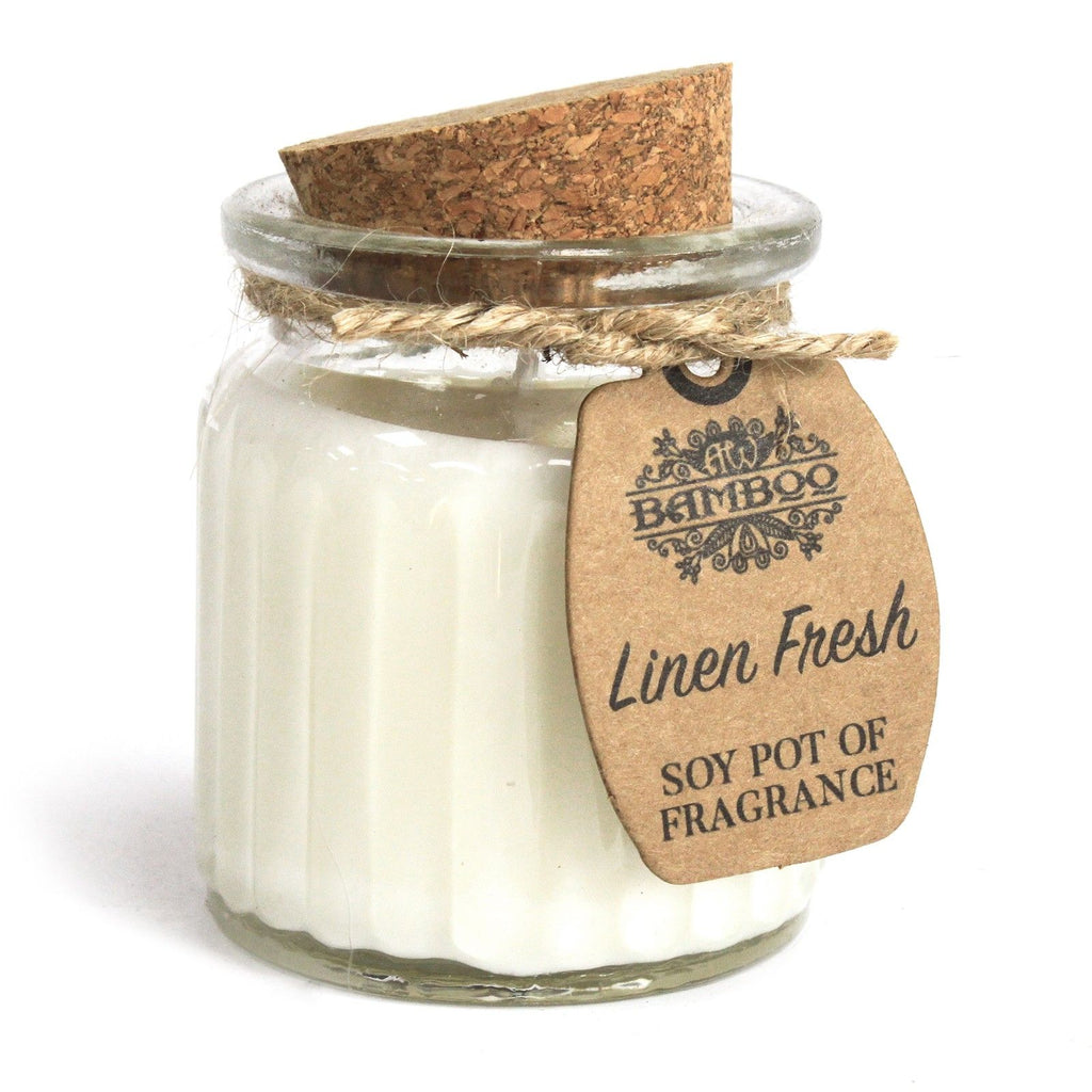 Linen Fresh Soy Pot of Fragrance Candles for Home Decor Use