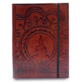 Medium Notebook with Strap Featuring Elegant Tibetan Mandala Design