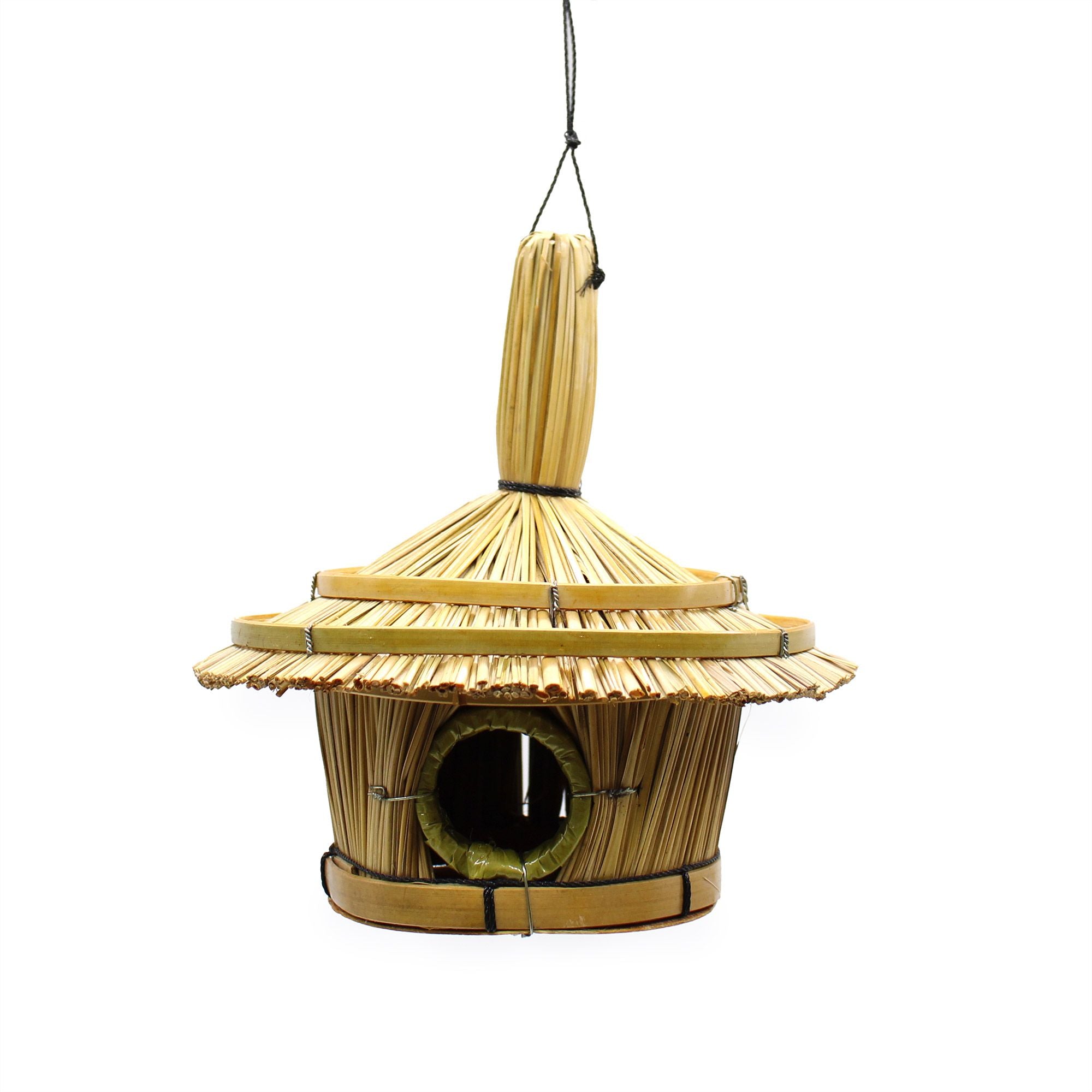 Small Round Seagrass Bird Box for Beautiful Garden Decor Ideas