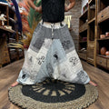 Yoga and Festival Pants with Aladdin Himalayan Print on Grey