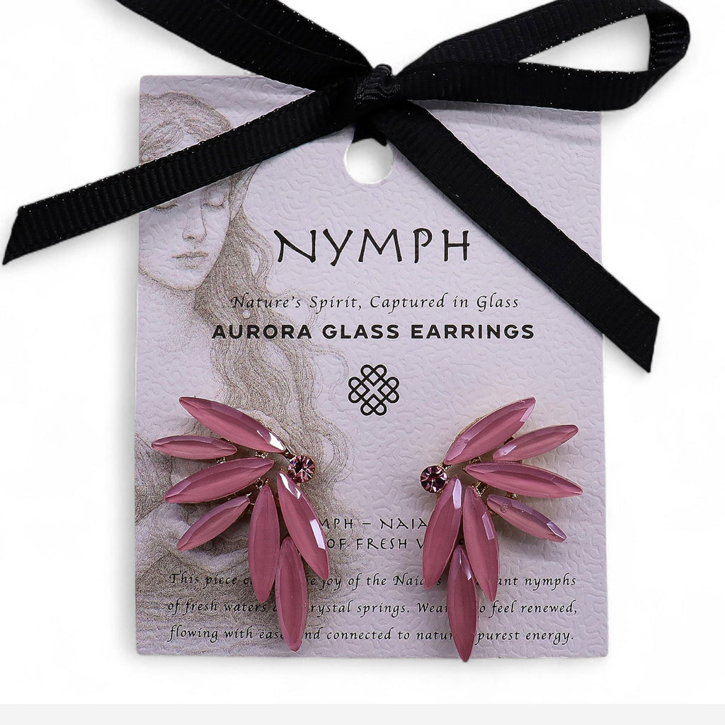 Soft Pink Vintage Glass Fairies Earrings for Elegant Style