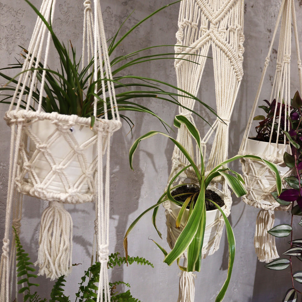 Macrame Pot Holder Double Holder for Stylish Home Plant Décor