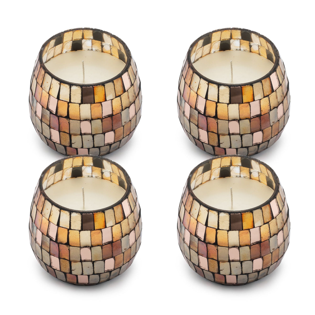 Small Glass Jar Candles - Amber Mosaic