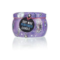 Art Tin Candle with Sea Life Design in Raspberry Scented Wax