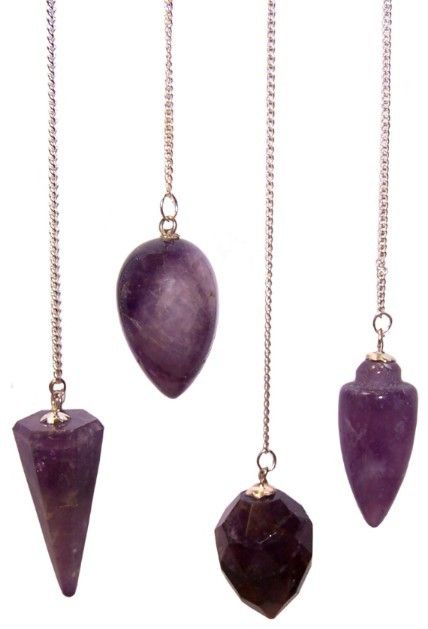 Magic Pendulum Amethyst with Silver Chain and Gemstone Bead